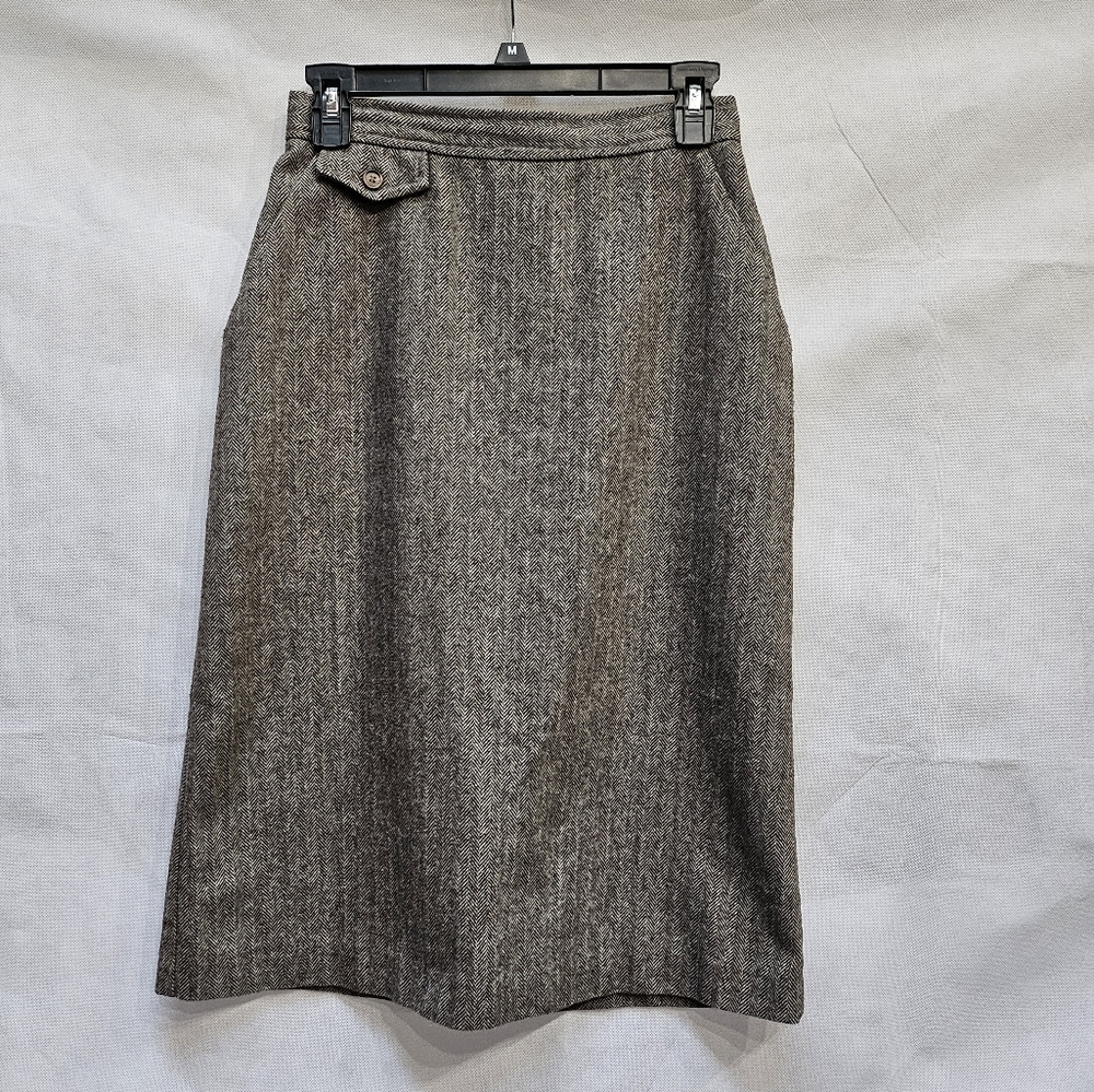 Isaac Hazan Vintage Brown & White Skirt Size Unknown See Measurements